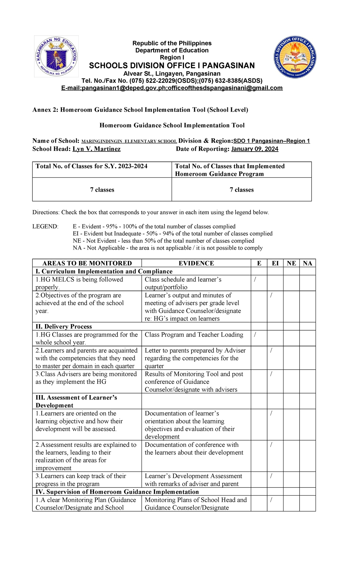 Homeroom- Guidance-2023-2024- Annex-2 MAES - Republic of the ...