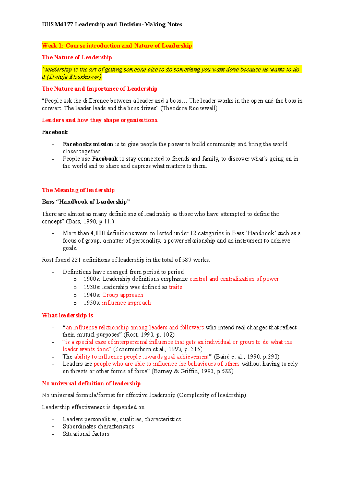 Decision making lecture notes - Week 1: Course introduction and Nature ...