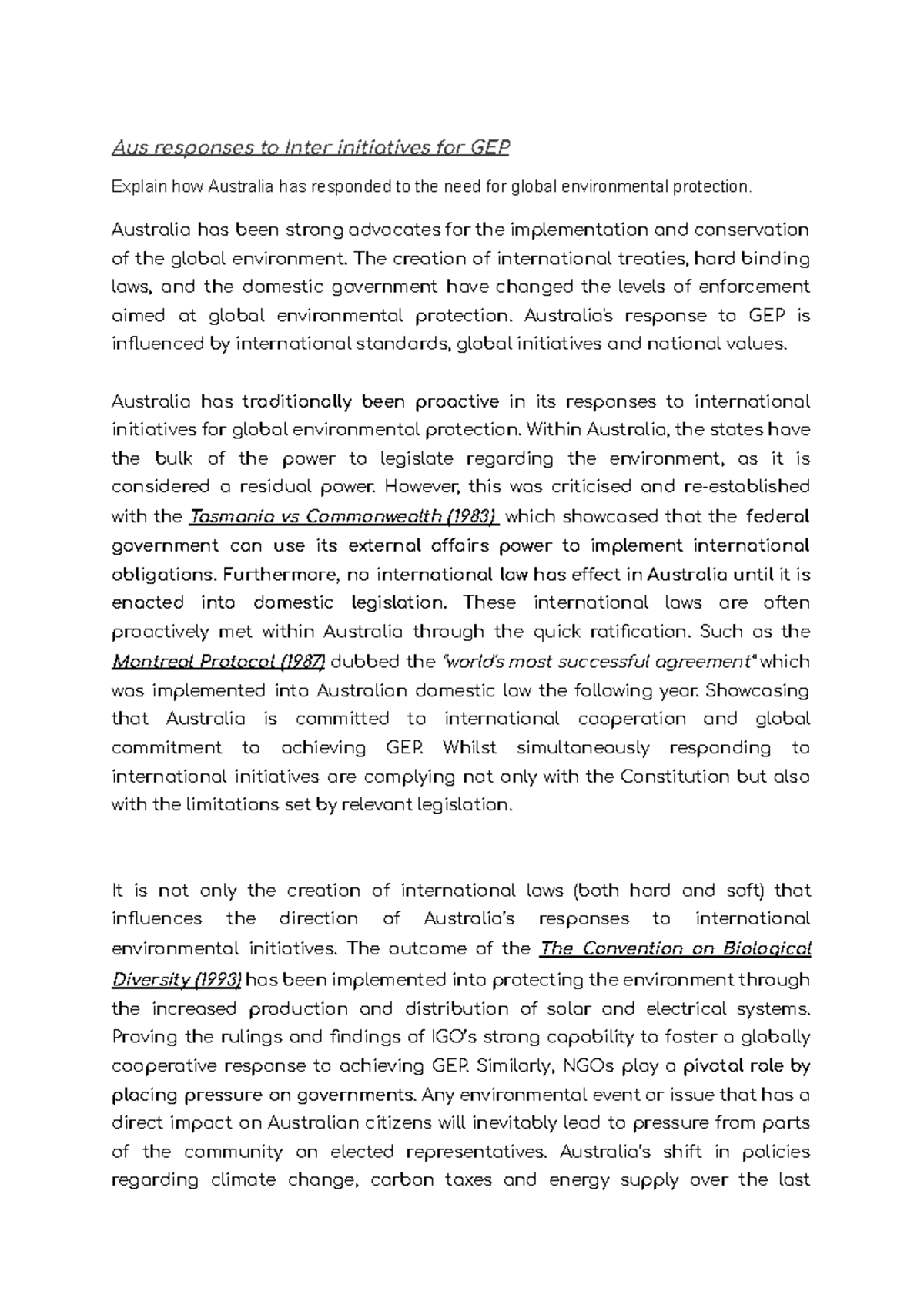 Aus resp to I.I for GEP - GEP Essay on international initiatives - Aus ...