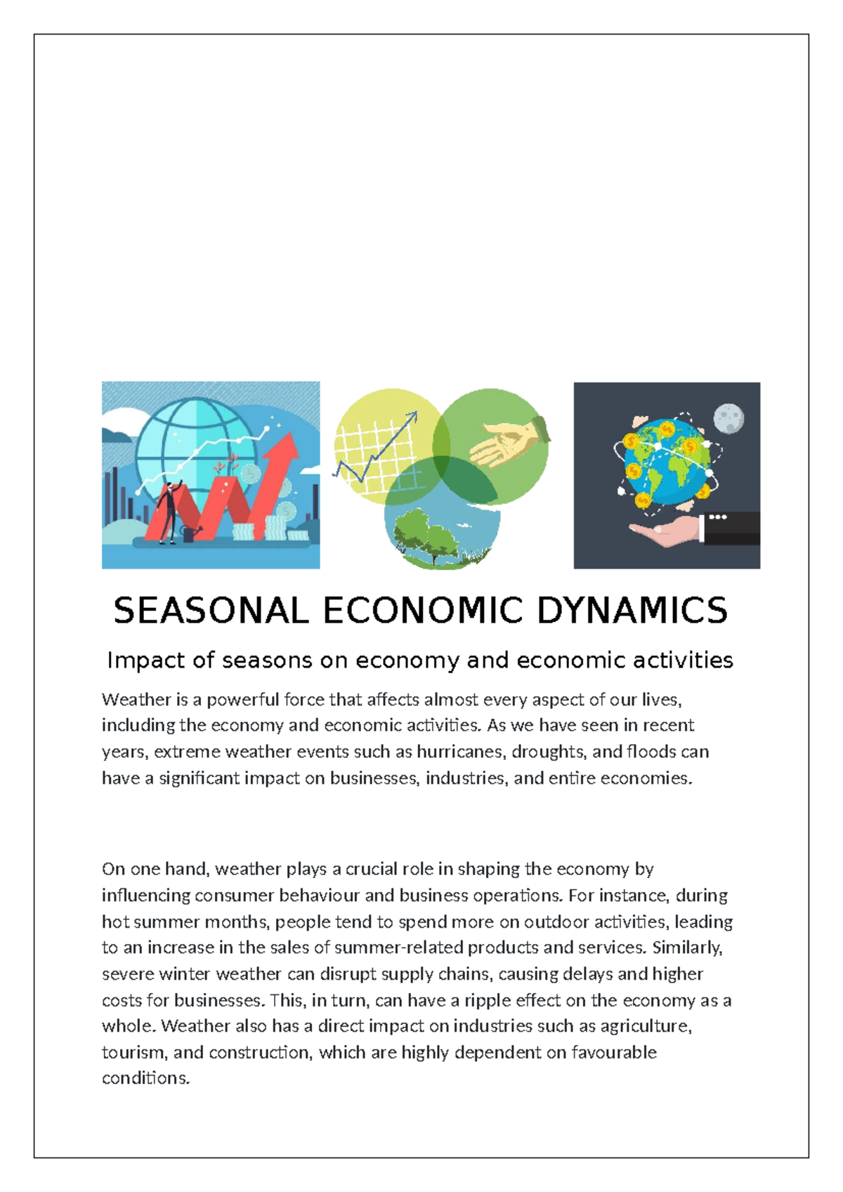 Micro Economics - SEASONAL ECONOMIC DYNAMICS Impact of seasons on ...