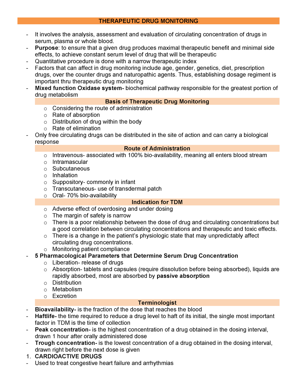 TherapeuticDRUG Monitoring THERAPEUTIC DRUG MONITORING It involves