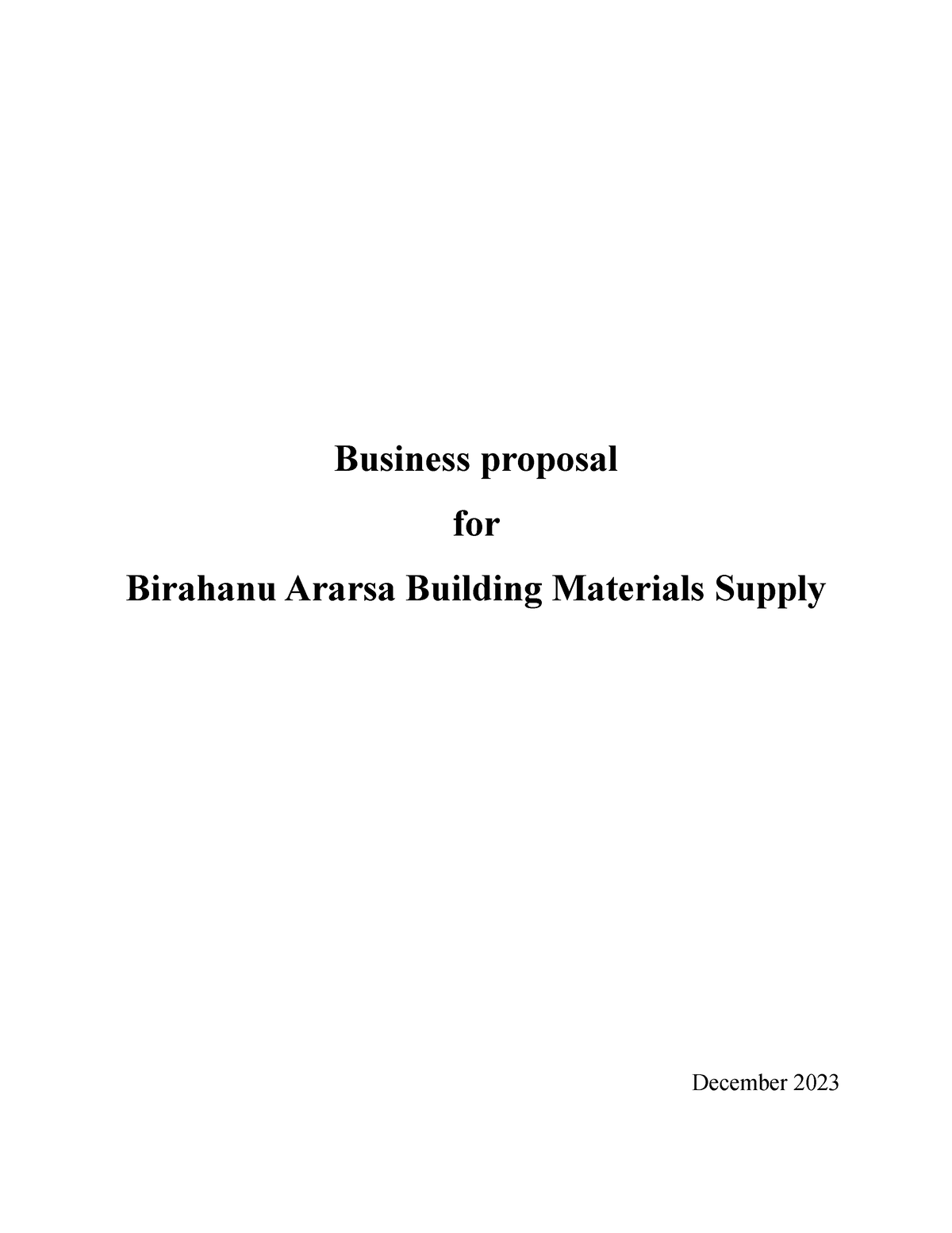 building materials shop business plan