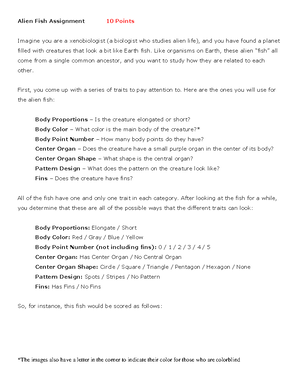 SP22 Alien Fish Assignment - Alien Fish Assignment (10 pts) Imagine you ...