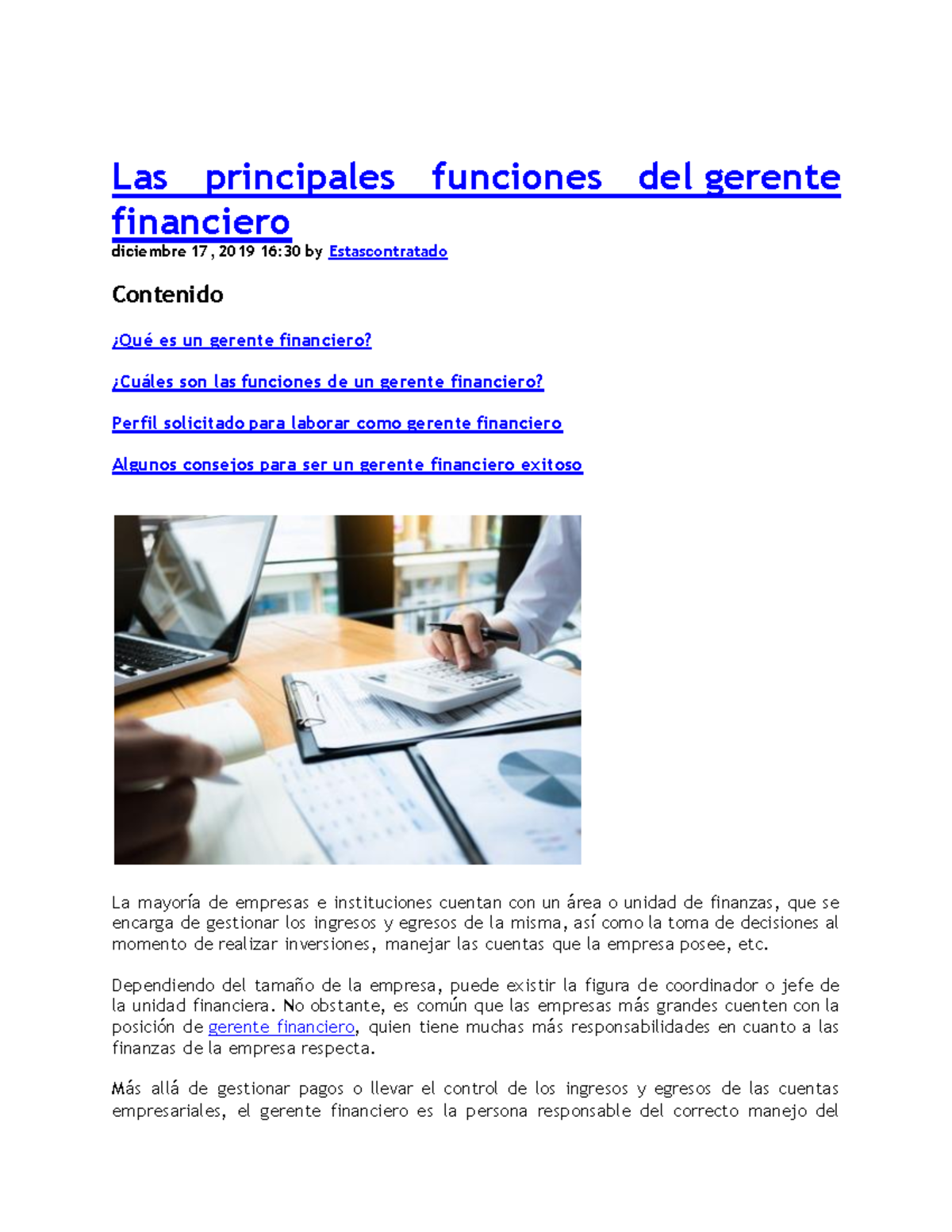 1.2.1 Pricipales Funciones Del Gerente Financiero - Las Principales ...