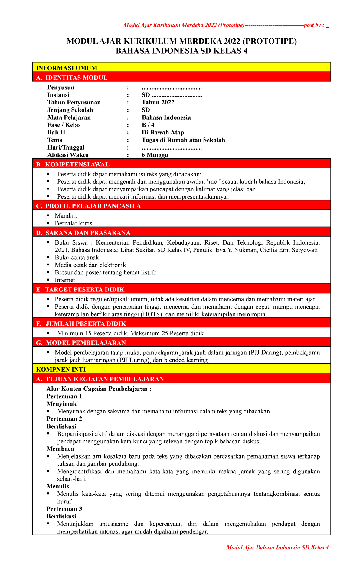 2. Modul Ajar B.Indo BAB 2 Kelas 4 (mediaeducations - MODUL AJAR ...