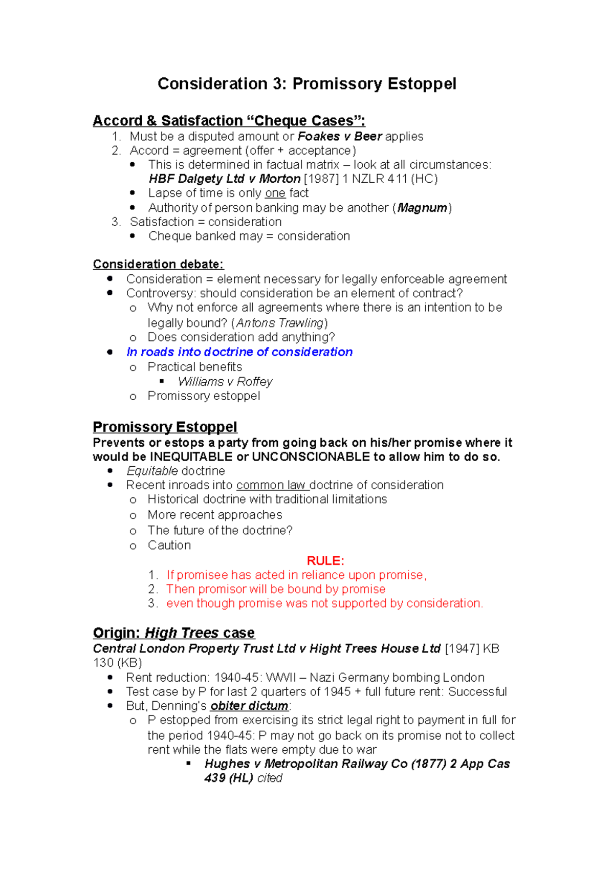 9. Consideration Estoppel - Consideration 3: Promissory Estoppel Accord ...