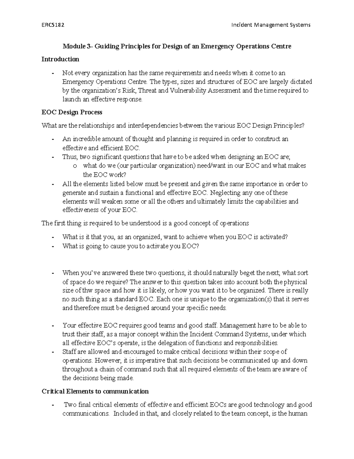 Module 3- Guiding Principles for Design of an Emergency Operations ...
