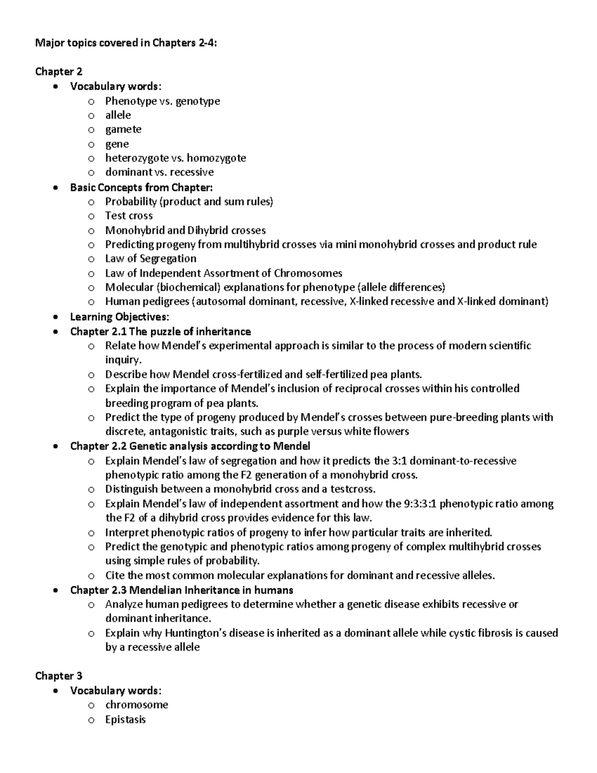 Major Topics In English