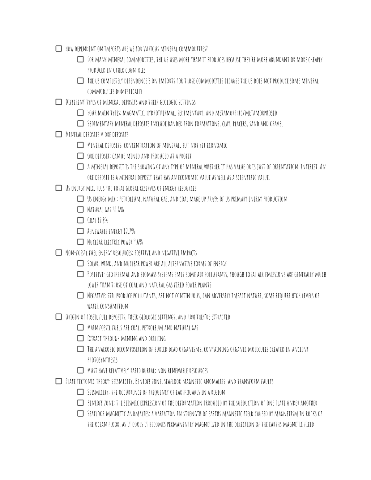 GLY2010 Final Exam Study Guide - how dependent on imports are we for ...