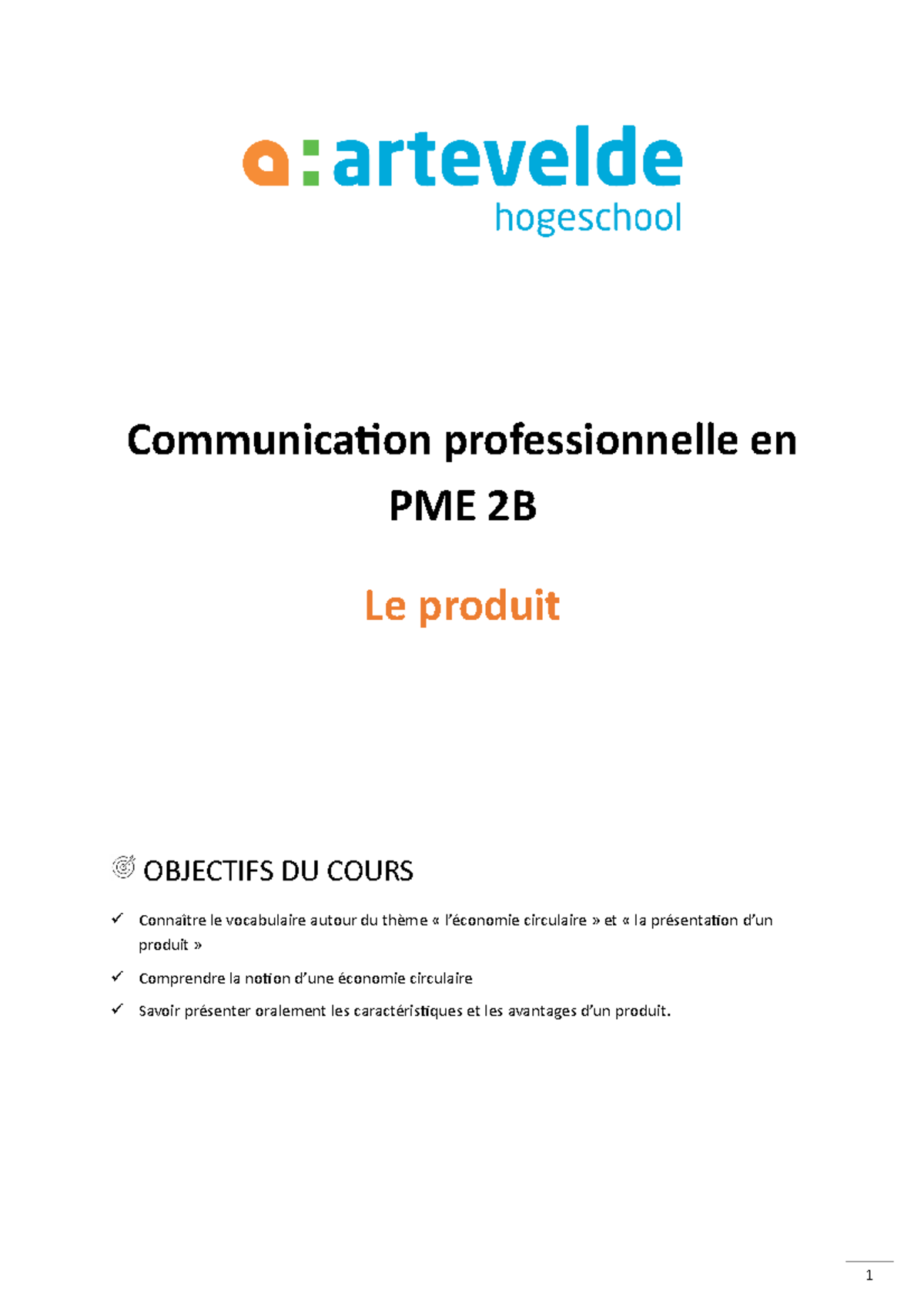 Vocabulaire produit def Francais Communication professionnelle en PME
