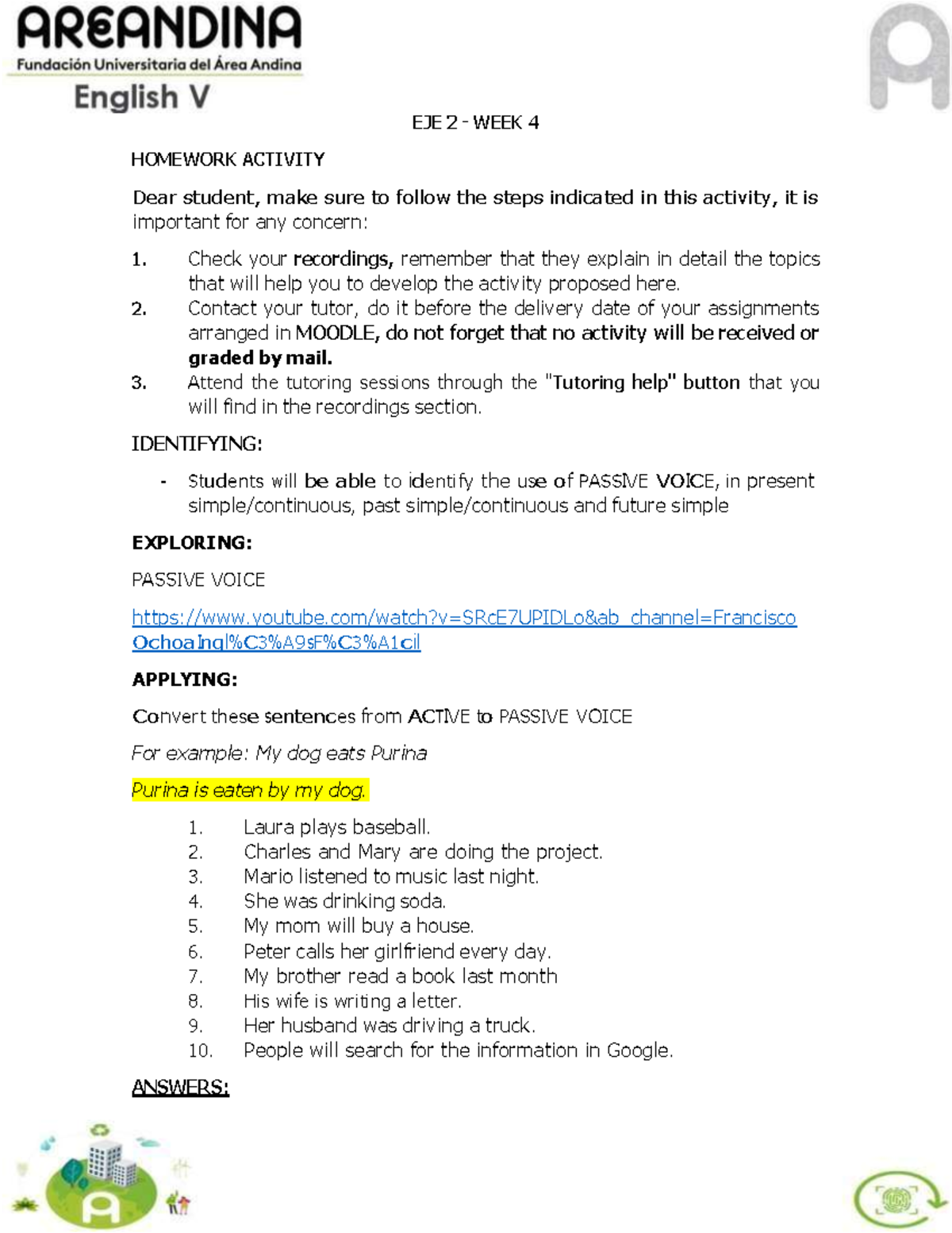 English 5 - EJE 2 - Week 4 C - EJE 2 - WEEK 4 HOMEWORK ACTIVITY Dear ...