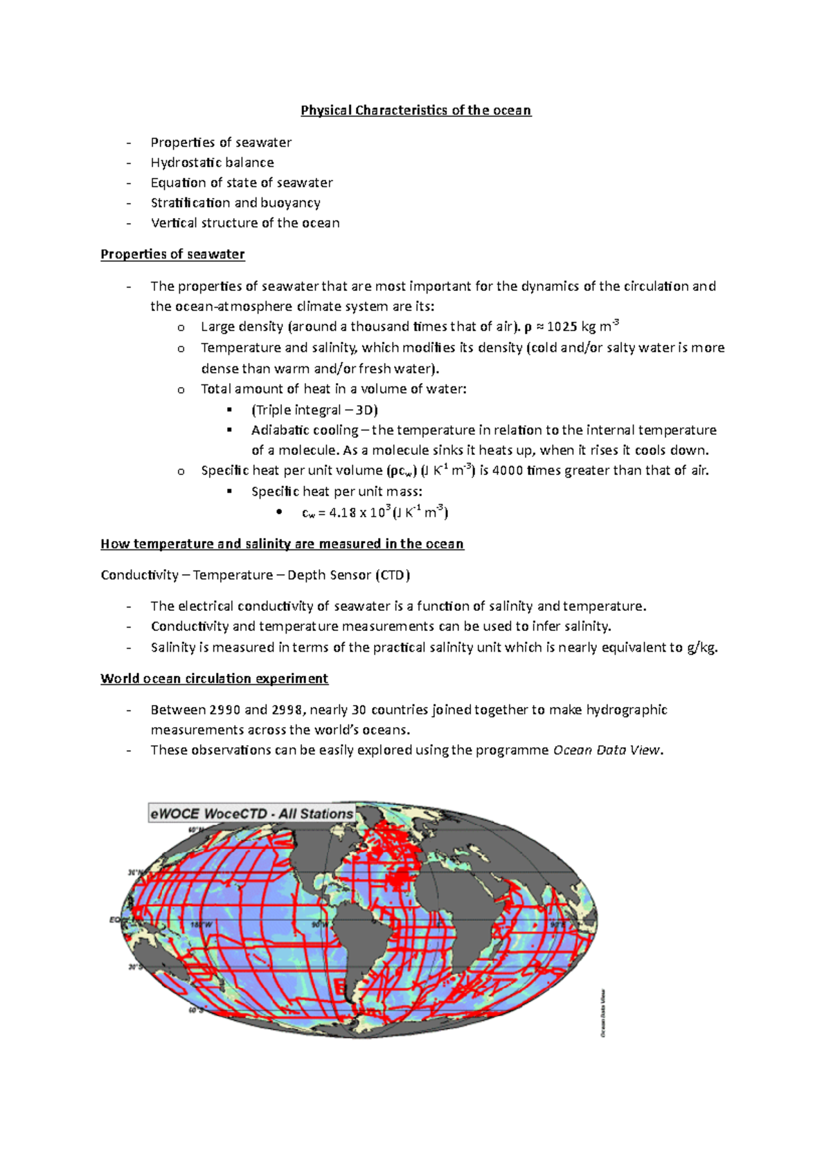 Physical Characteristics Of The Ocean