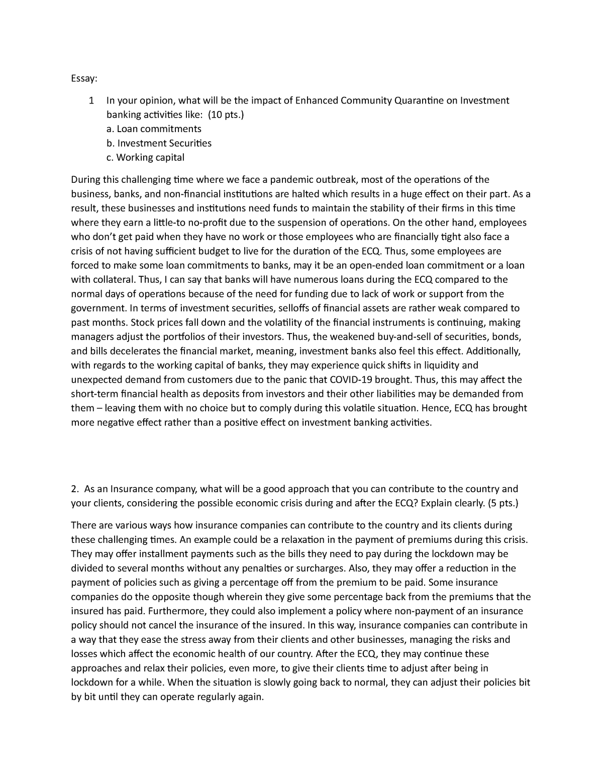 essay about community quarantine using communicative style