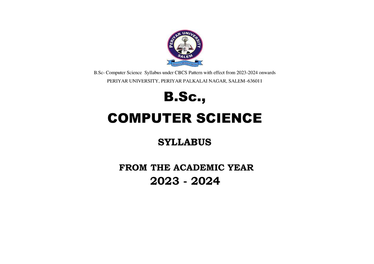 B.Sc Computer Science - Good - Studocu