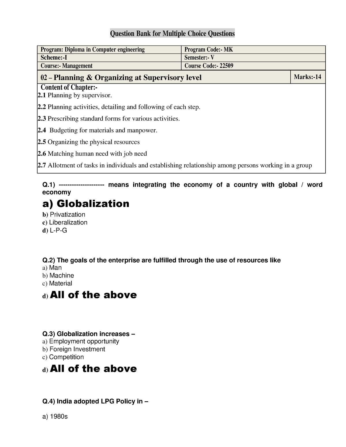 assignment model mcq