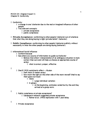 Psych 221 - Exam 1 Study Guide 2 - Exam 1 Study Guide Chapter 1 Social ...