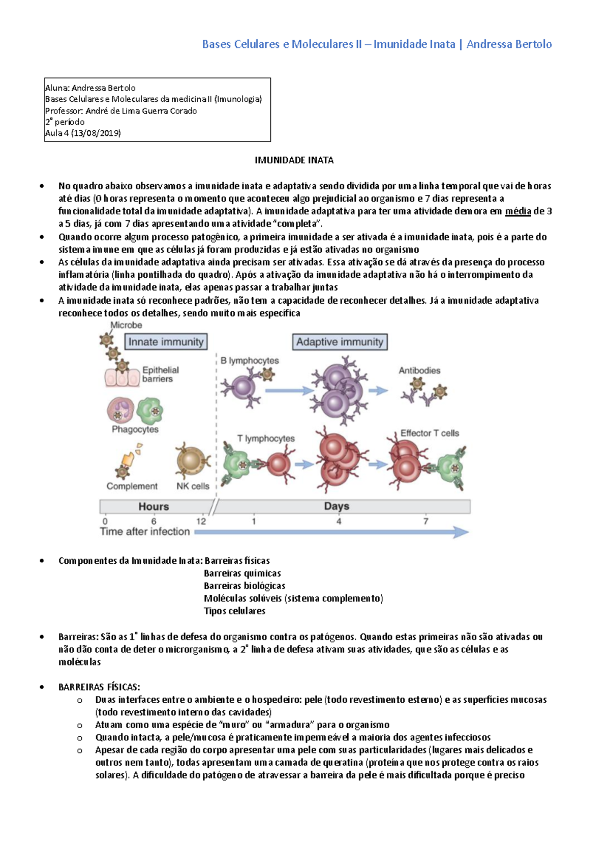 Aula 4 - Aulas De Medicina - IMUNIDADE INATA No Quadro Abaixo ...