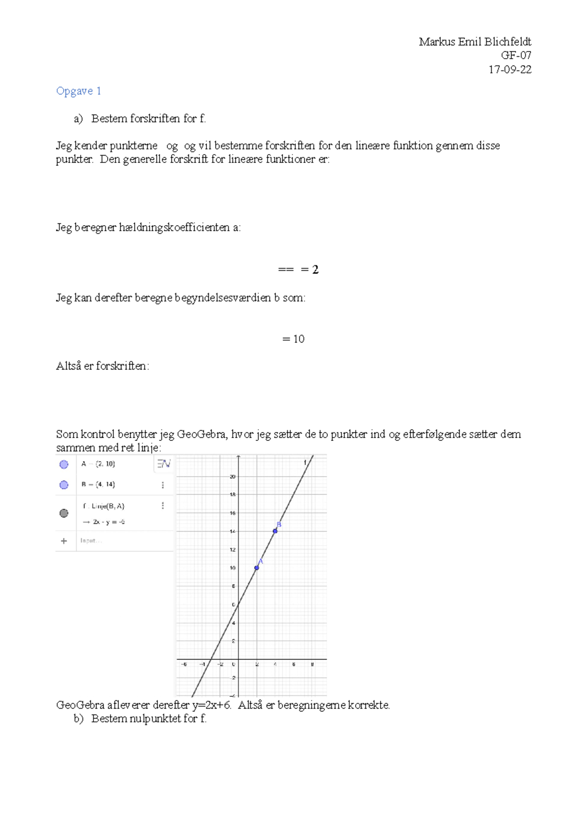 Afleveringsopgave - Aflevering Til Matematik - GF- 17-09- Opgave 1 A ...