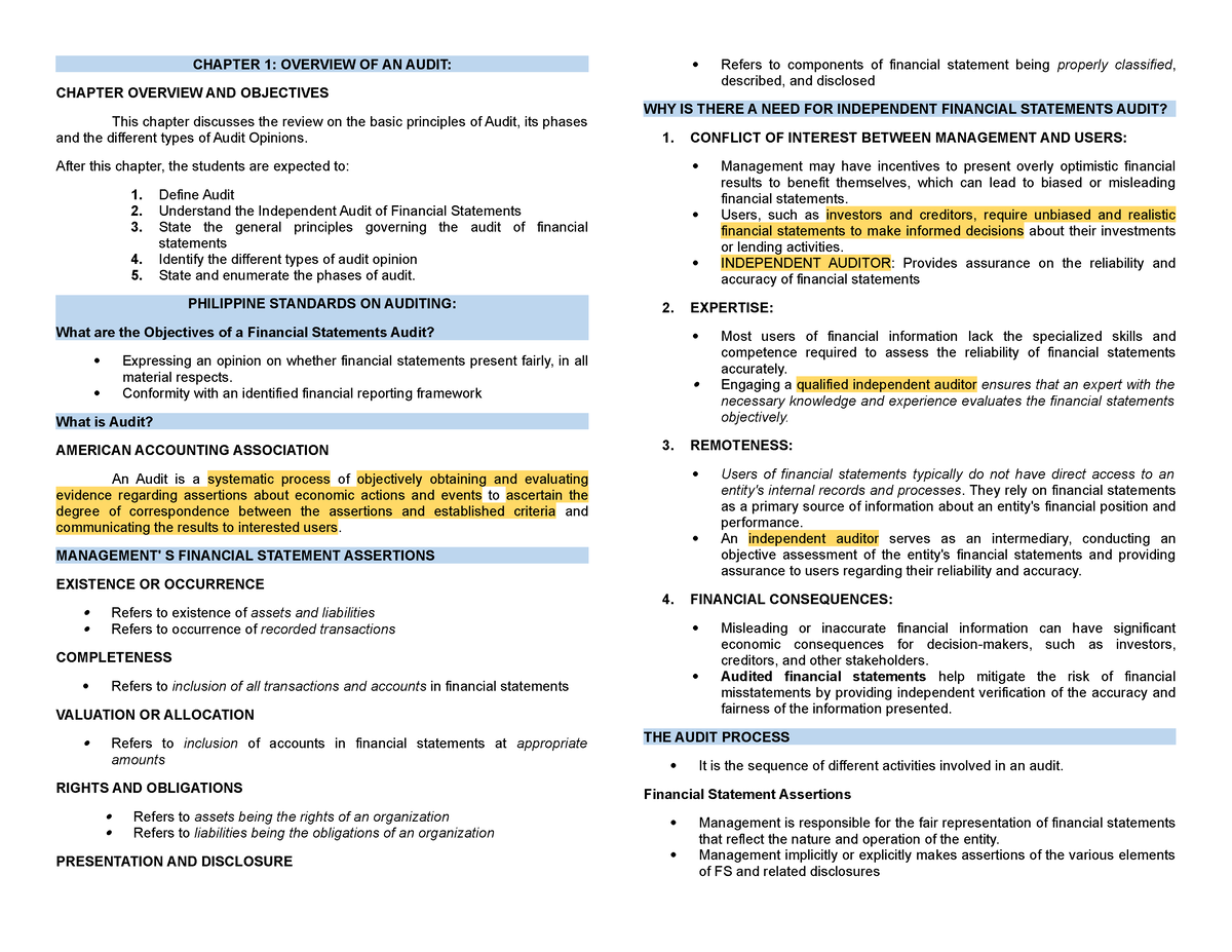 Chapter 1 - Auditing in Specialized Industry - CHAPTER 1: OVERVIEW OF ...