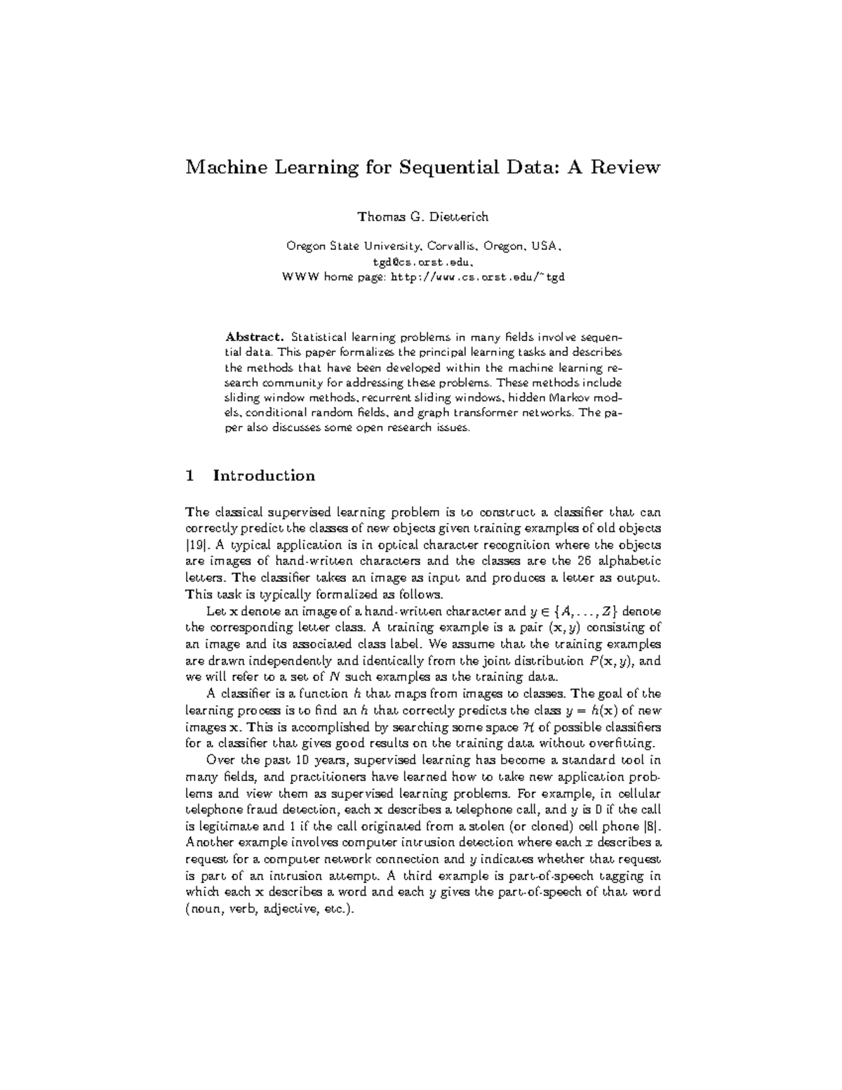 Mlsd-ssspr - Convoluted nn - Machine Learning for Sequential Data: A ...