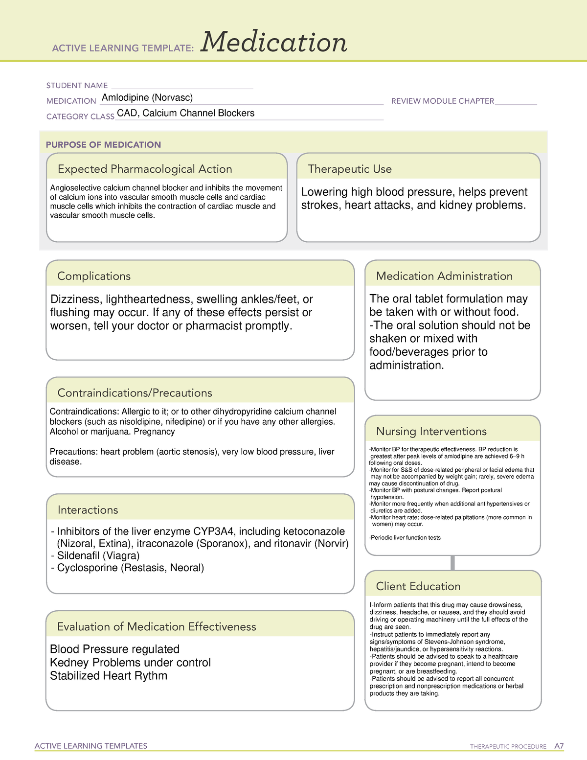 Amlodipine Active Learning Template Active Learning T vrogue co