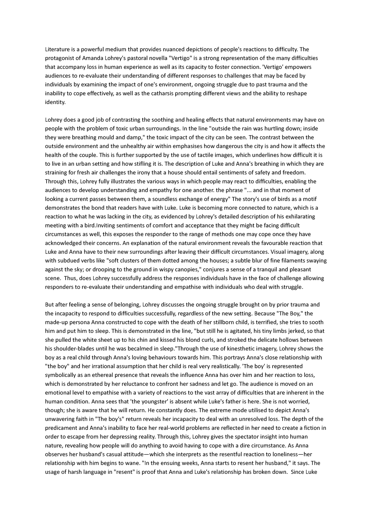 Vertigo essay - Literature is a powerful medium that provides nuanced ...