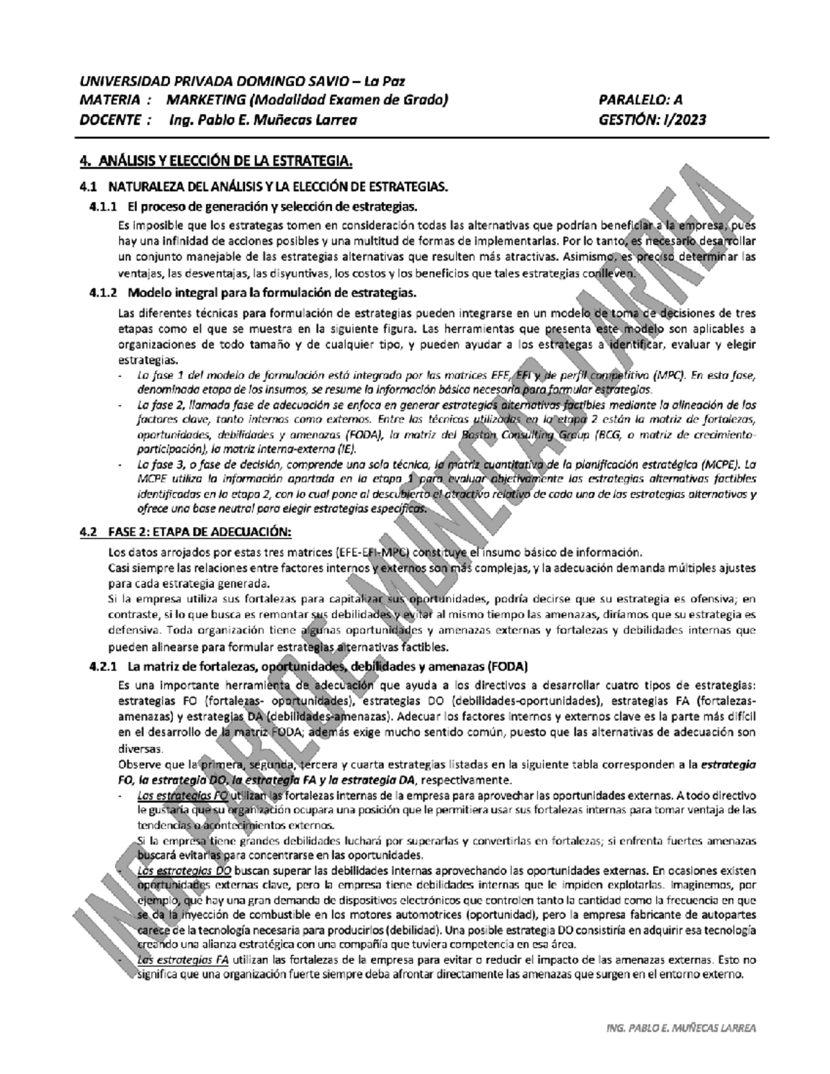 4. Análisis y elección de la Estrategia - Marketing y ventas - Studocu