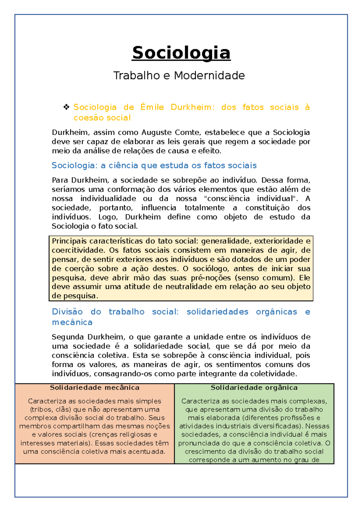 Sociologia - o trabalho, o indivíduo e a modernidade - Sociologia ...