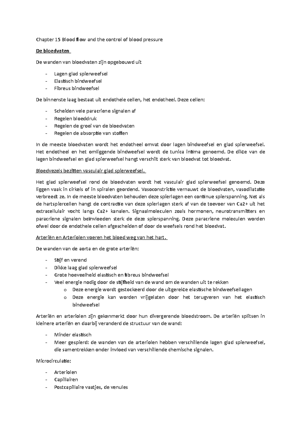 Hoofdstuk 15 Human Physiology vertaling Chapter 15 Blood flow and the