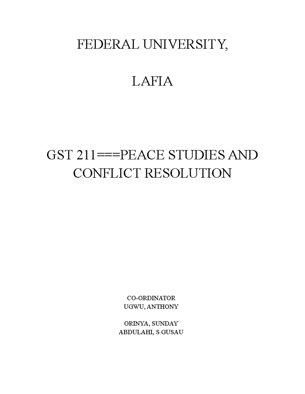 GST 211This Is General Course For University Student it Is For First