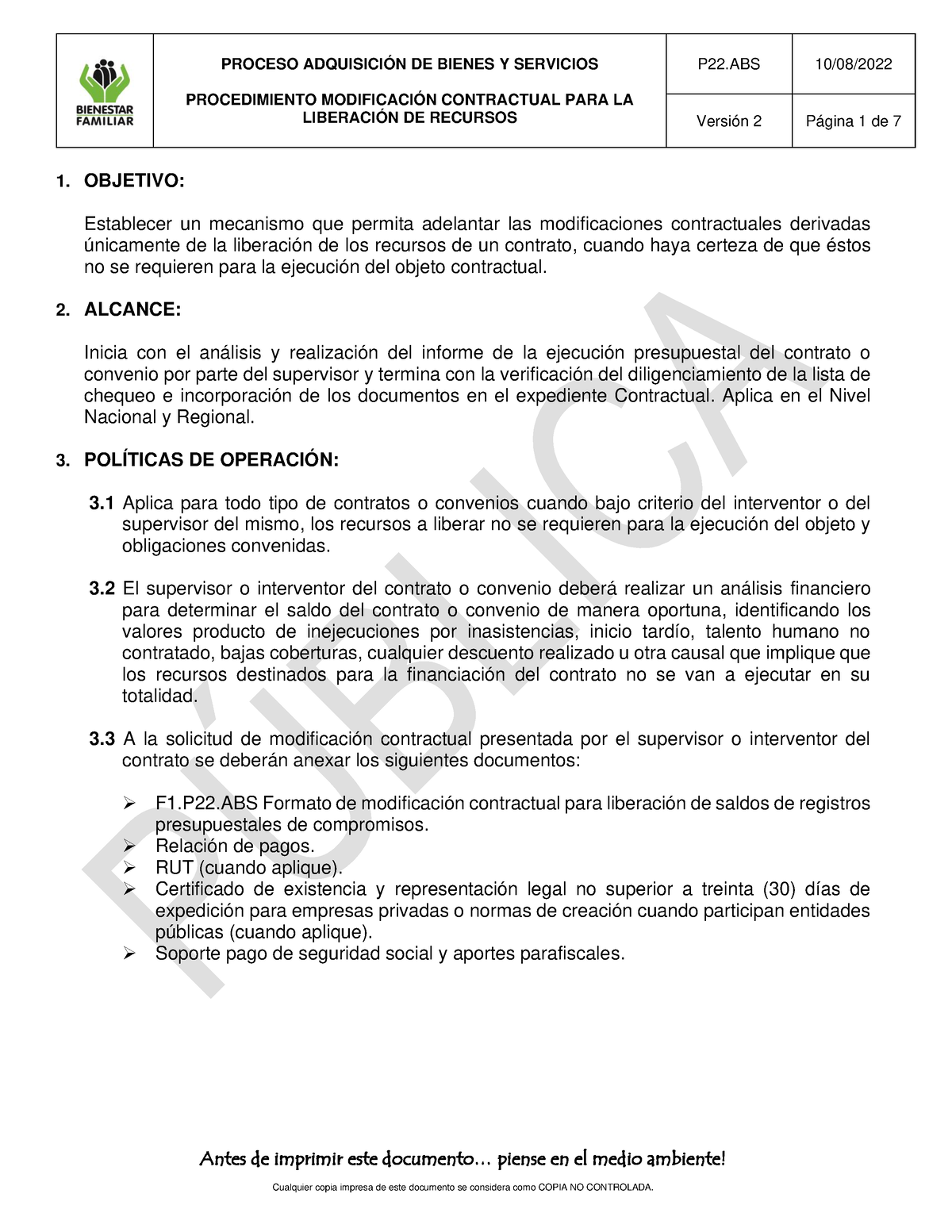 P22 Formatos De Modificaciones Contractuales De Contratos De Aportes Procedimiento 7911