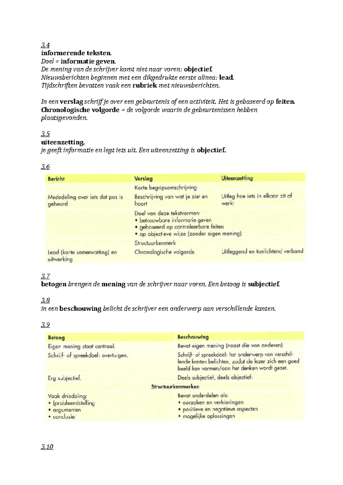 Nederlands Samenvatting-3 - 3. Informerende Teksten. Doel = Informatie ...