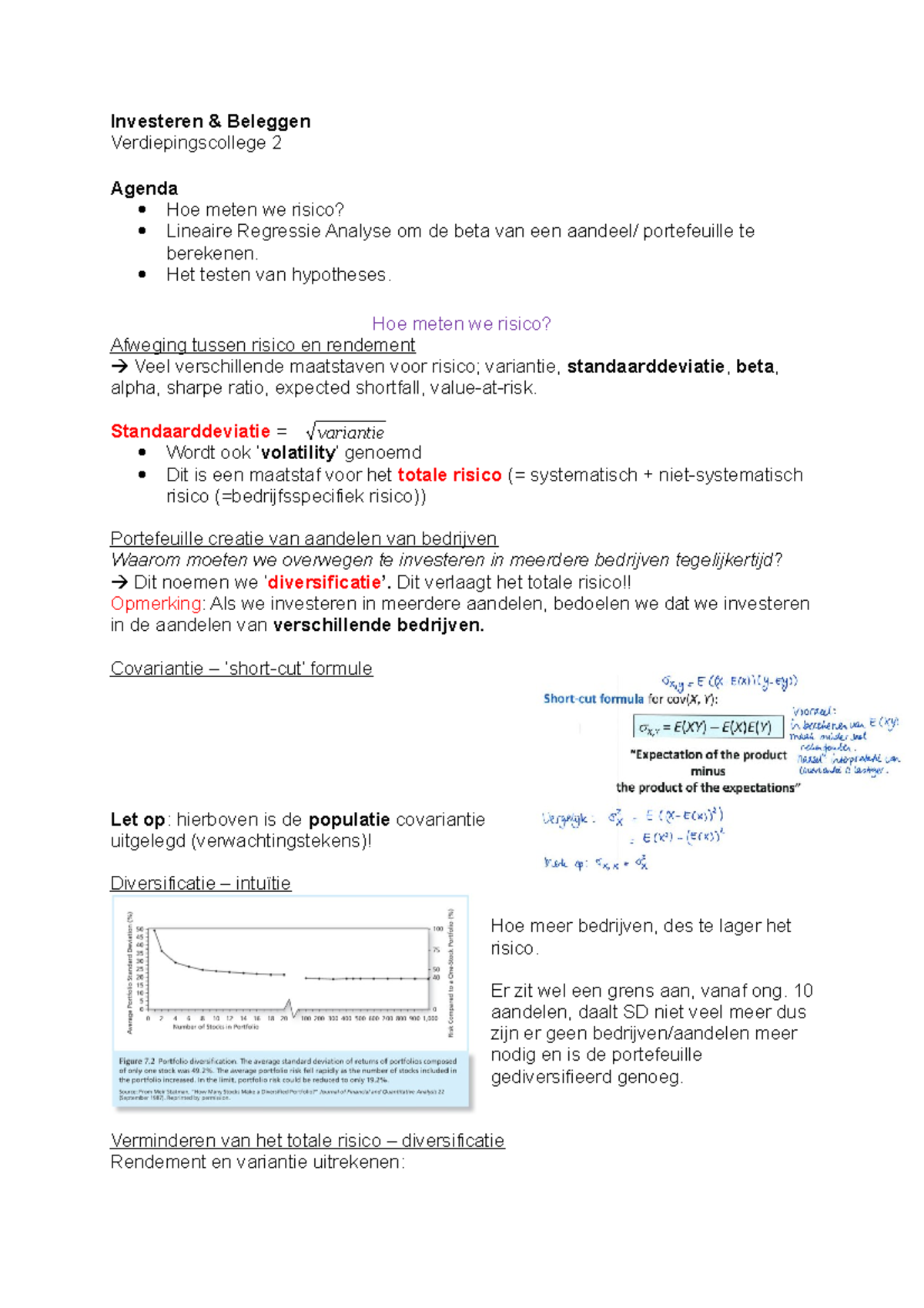 I&B Verdiepingscollege 2 - Investeren & Beleggen Verdiepingscollege 2 ...