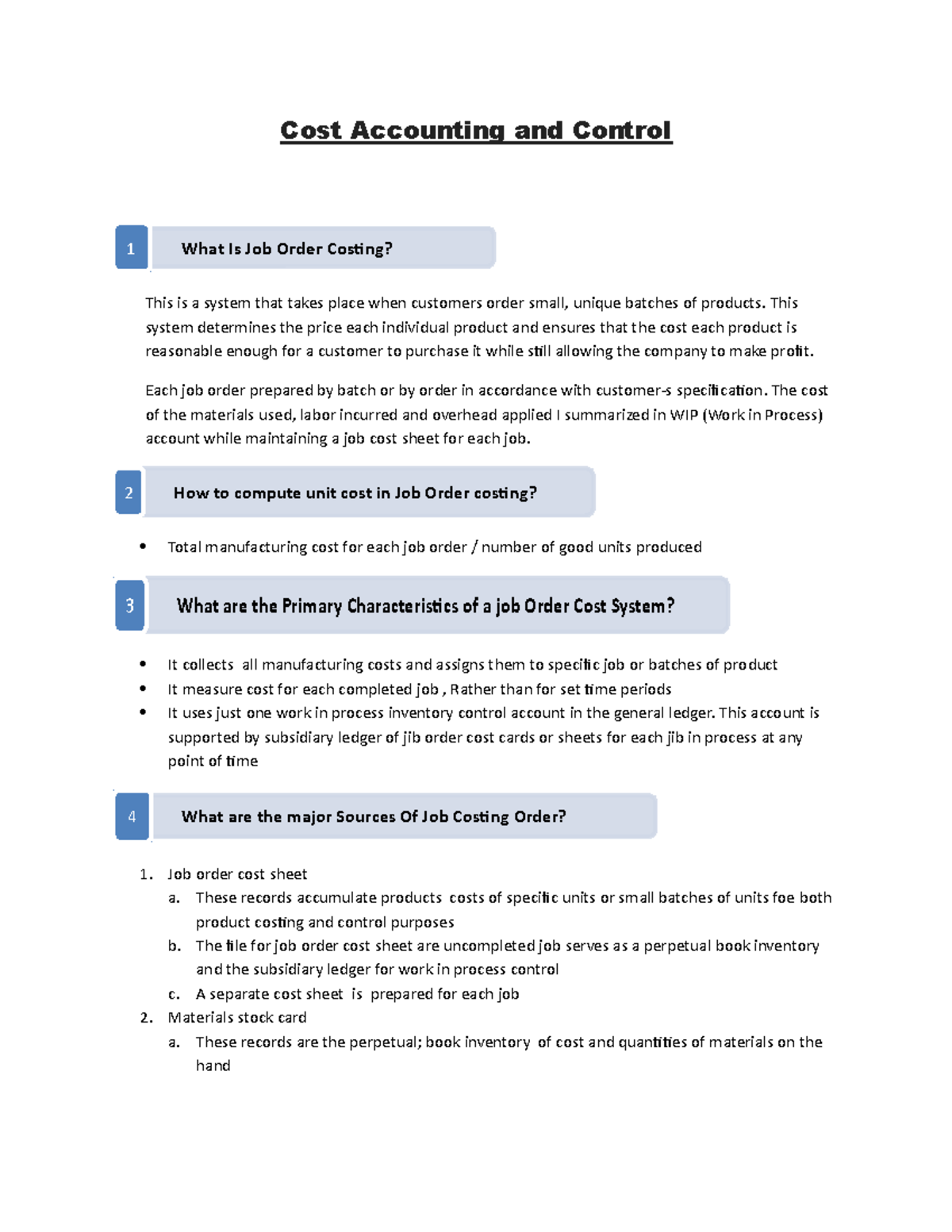 notes-review-on-job-order-costing-cost-accounting-and-control-1-what-is-job-order-costing