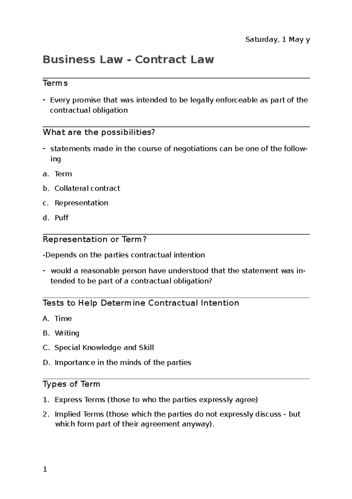 business-law-lecture-4-notes-business-law-contract-law-terms