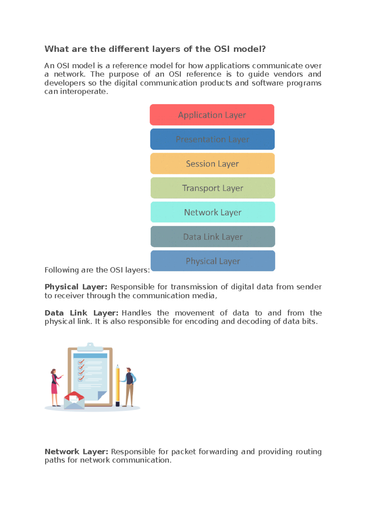 What are the different layers of the OSI model - The purpose of an OSI ...