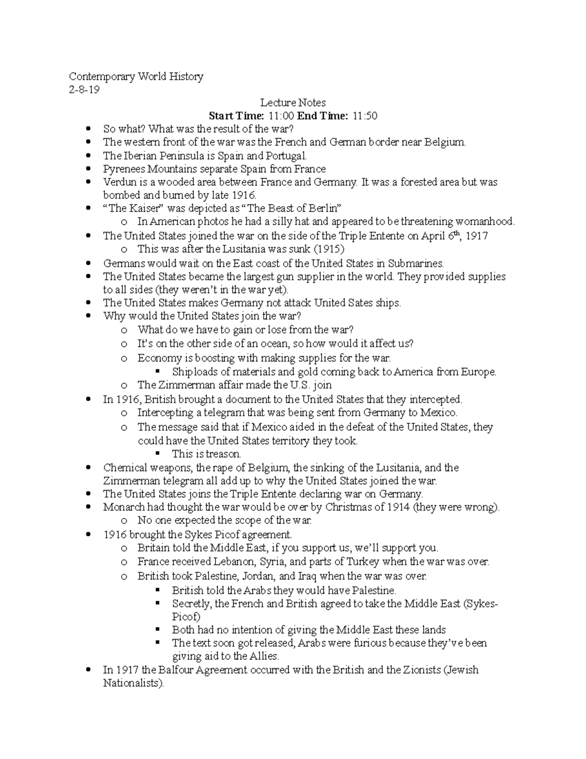 Contemporary World History 2-8-19 - Contemporary World History 2-8 ...