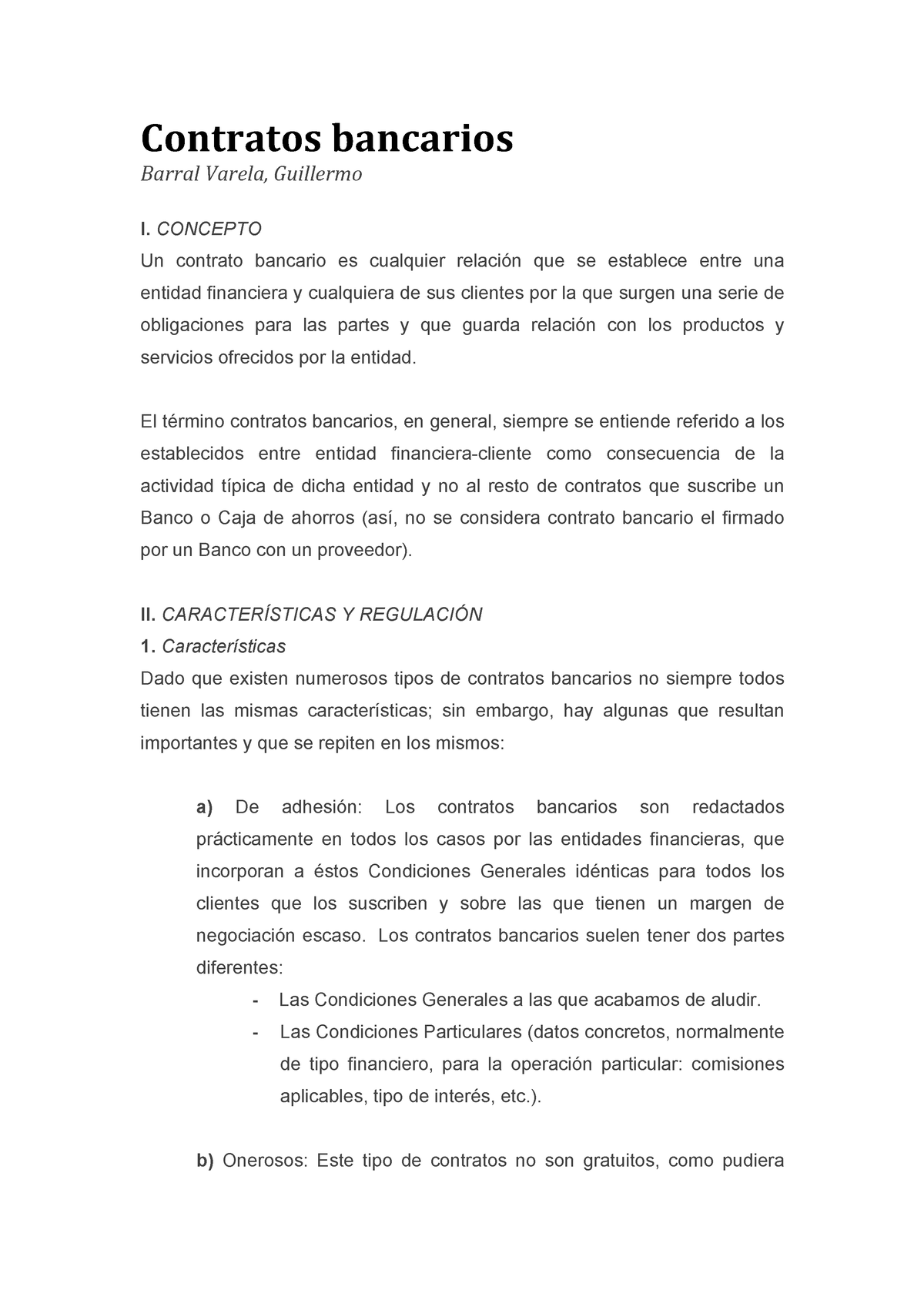 Módulo 7 Tareas Contratos Bancarios Barral Varela Guillermo I Concepto Un Contrato 3318