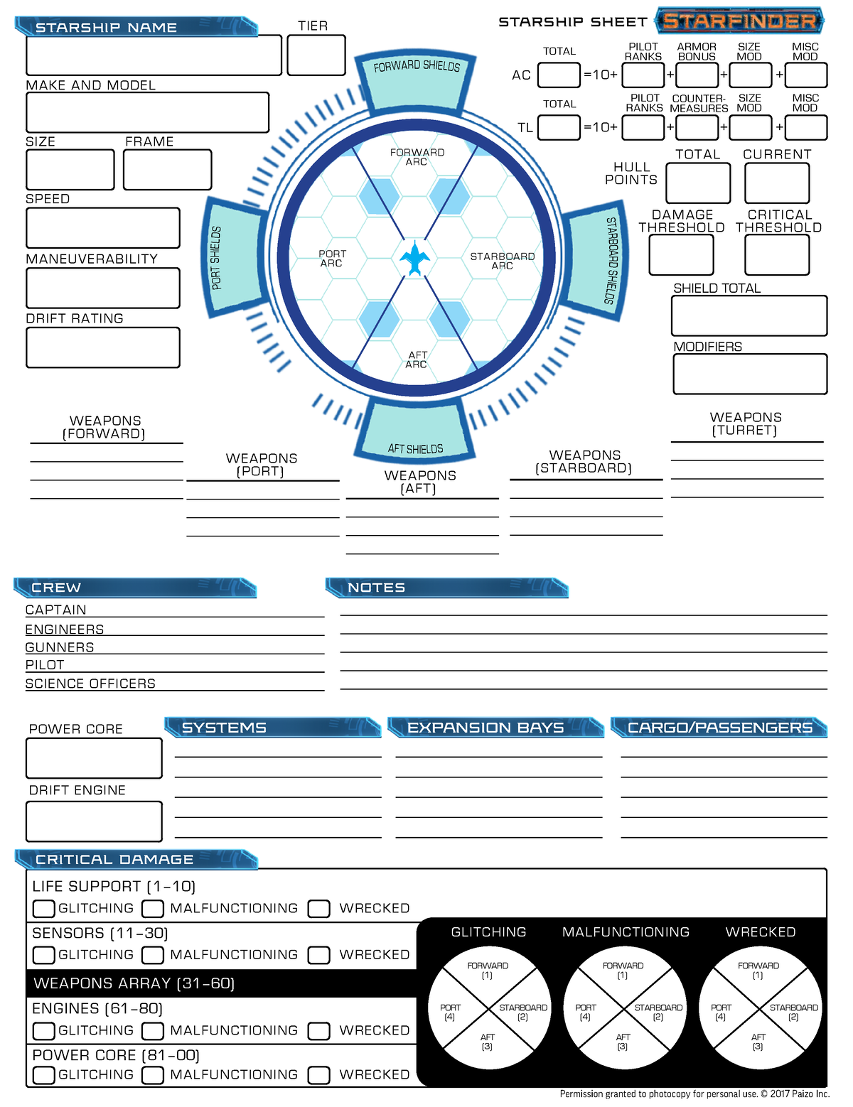 Starfinder - Ship Sheet - CS 111 - UCLA - Studocu