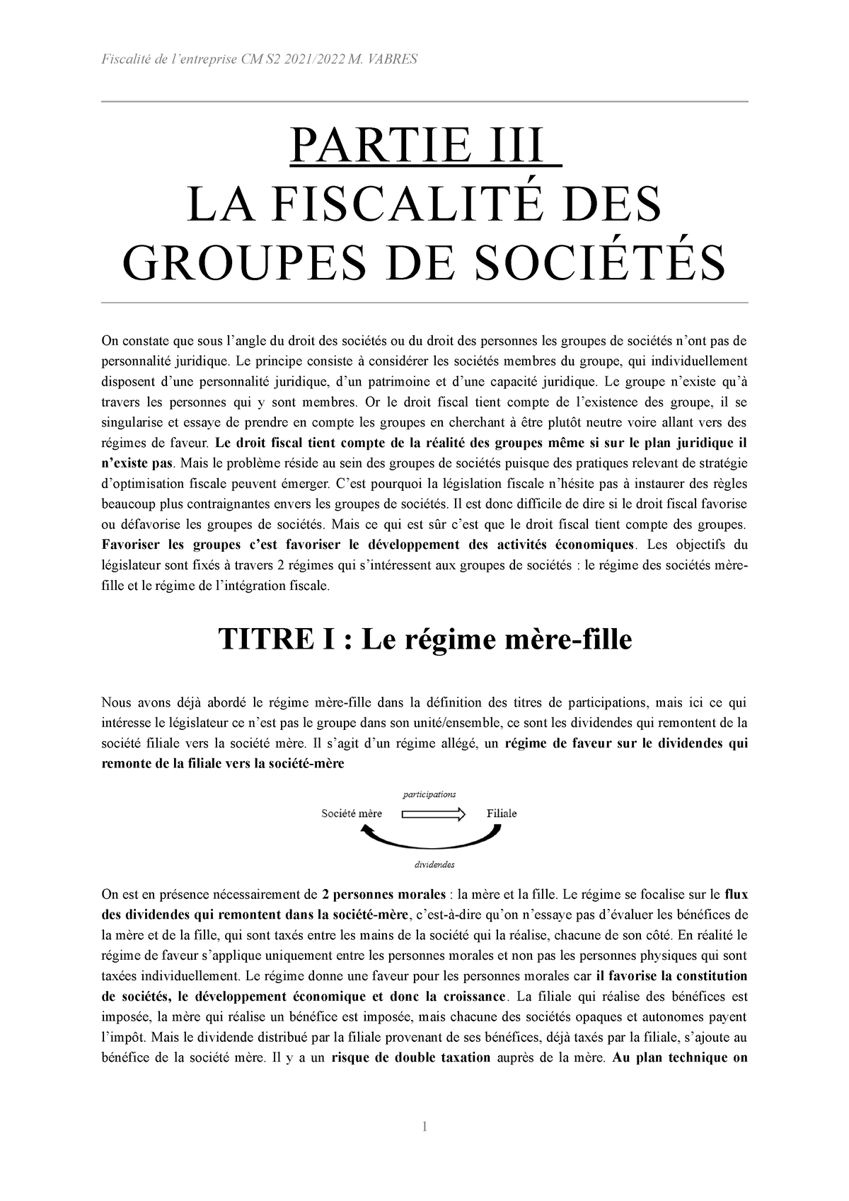 Fiscalité-de-lentreprise Final - PARTIE III LA FISCALITÉ DES GROUPES DE ...