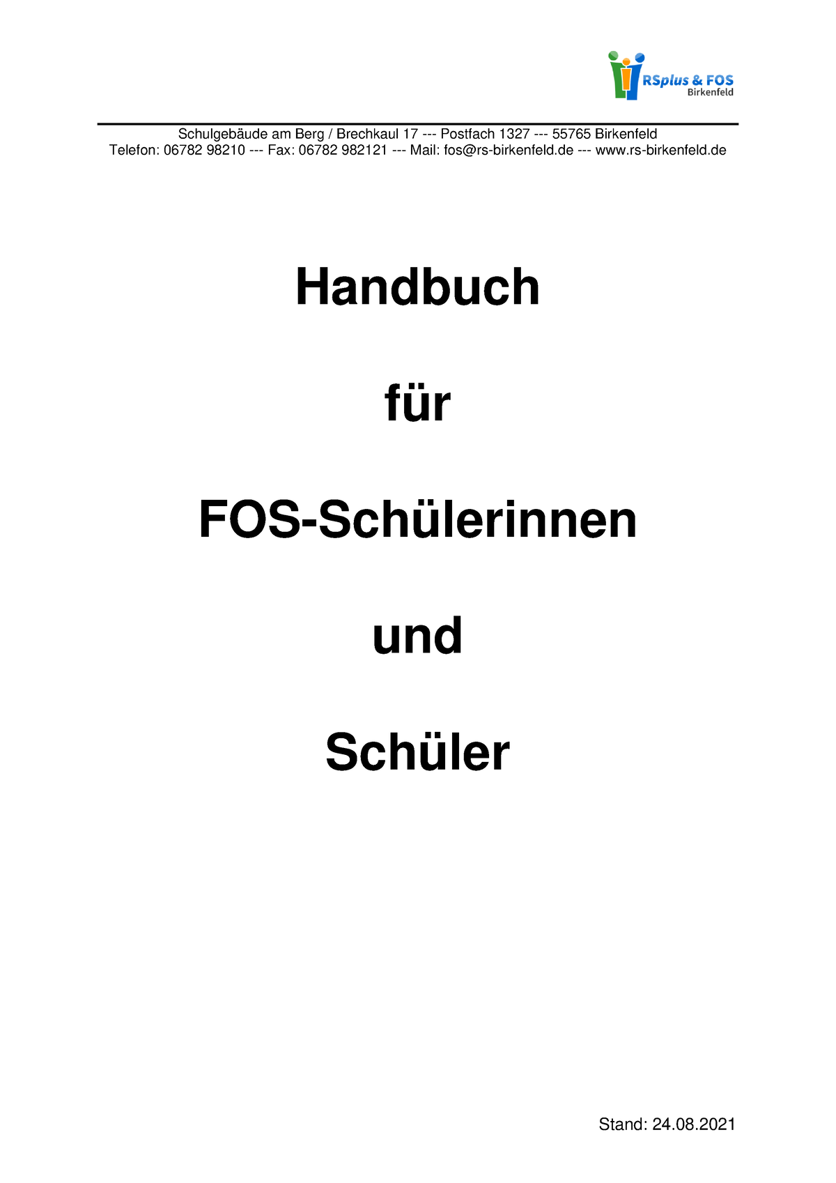 FOS Handbuch - Owudbebevjs - Telefon: 06782 98210 - Fax: 06782 982121 ...