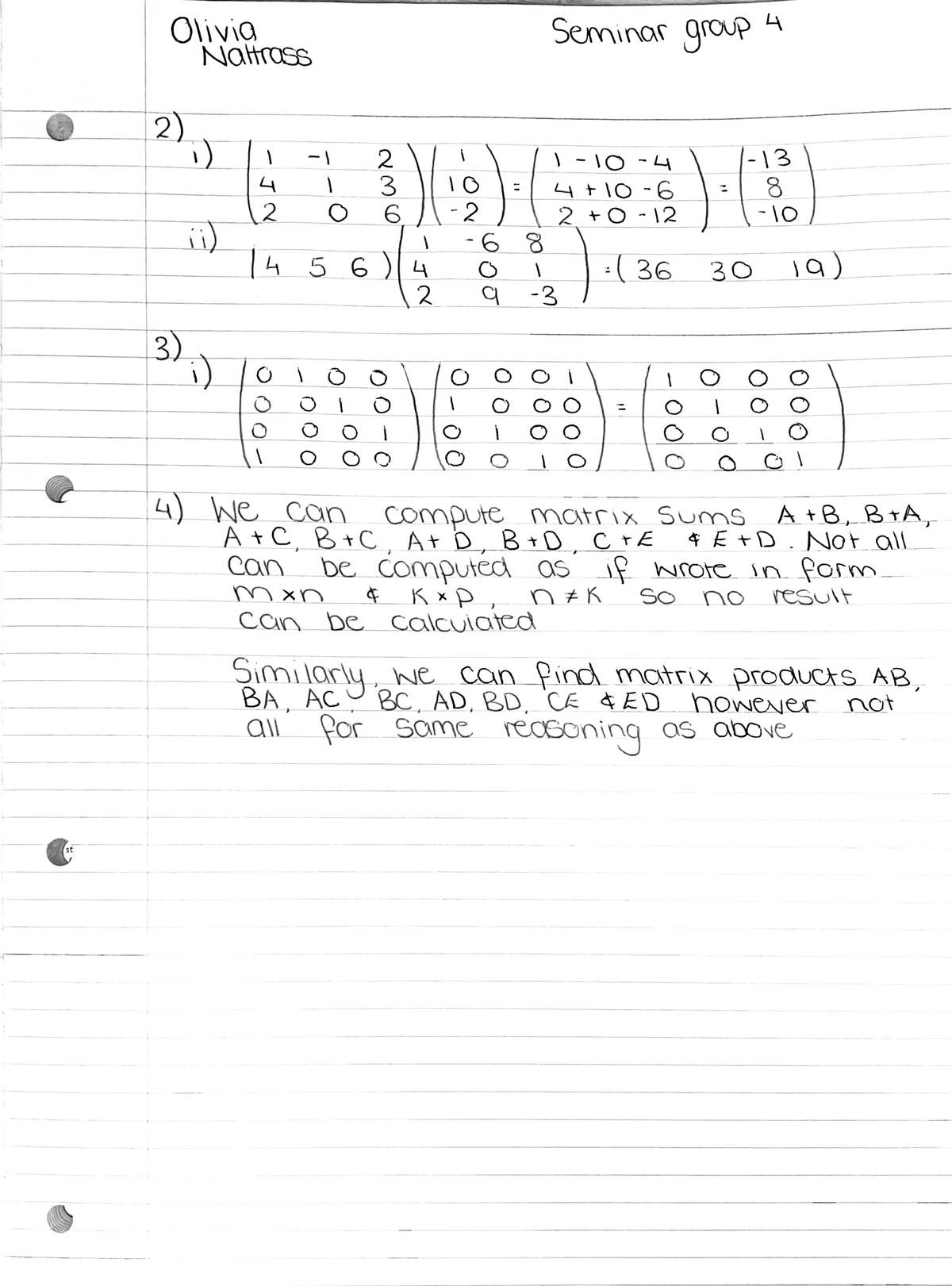 matrices assignment pdf