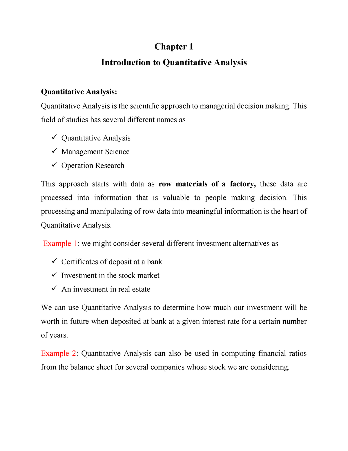 Lecture 1 - Introduction To Quantitative Analysis - Chapter 1 ...