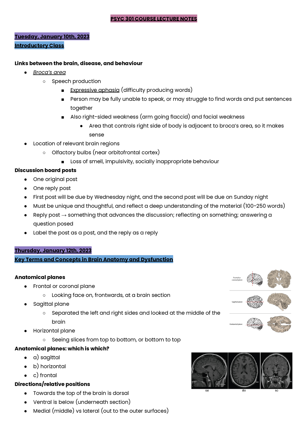 PSYC 301 Comprehensive Course Lecture Notes - PSYC 301 COURSE LECTURE ...