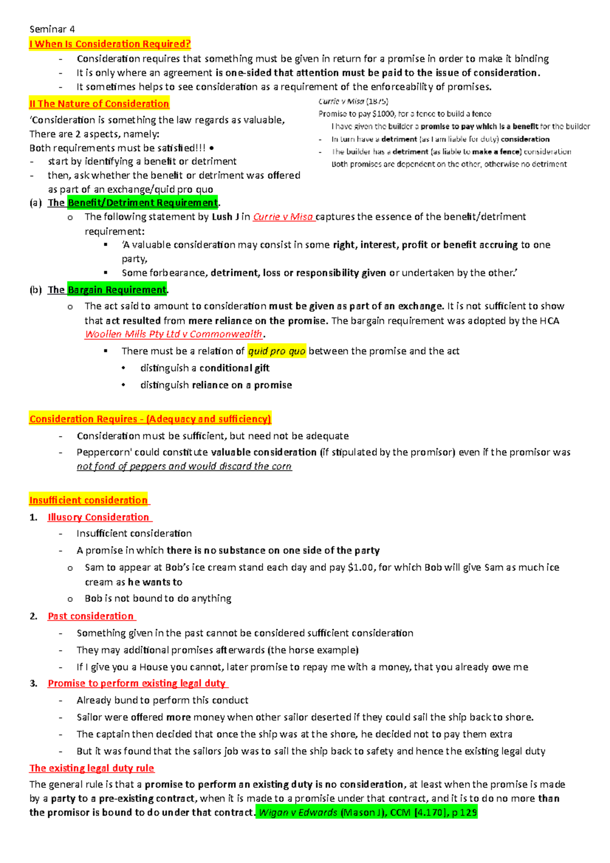 When Is Consideration Required? Nature and Requirements of ...