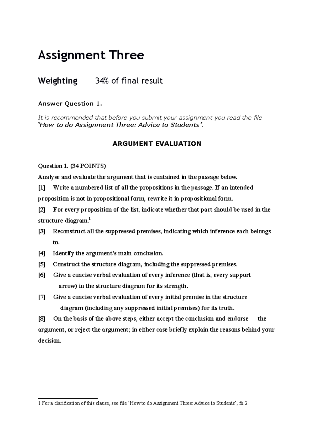 Assignment 3 - HD - Assignment Three Weighting 34% of final result ...