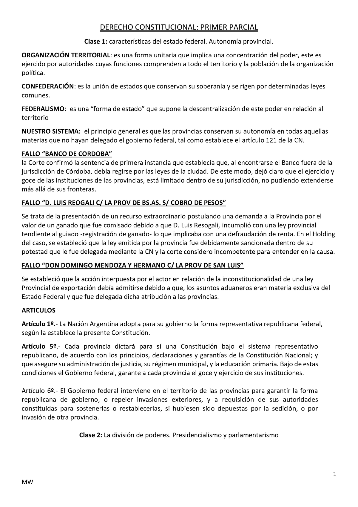 Derecho Constitucional - 1ER Parcial - Dalla VIA - Spota - 1 DERECHO ...