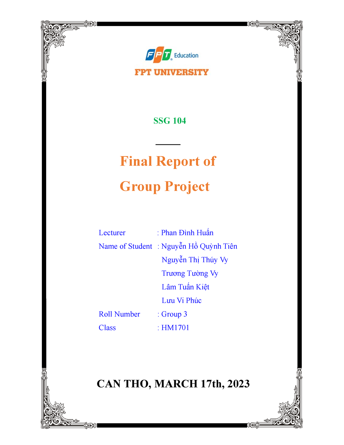 SSG104 Final-Report-of-Group-Project HM1701 Group 3 - SSG 104 ...