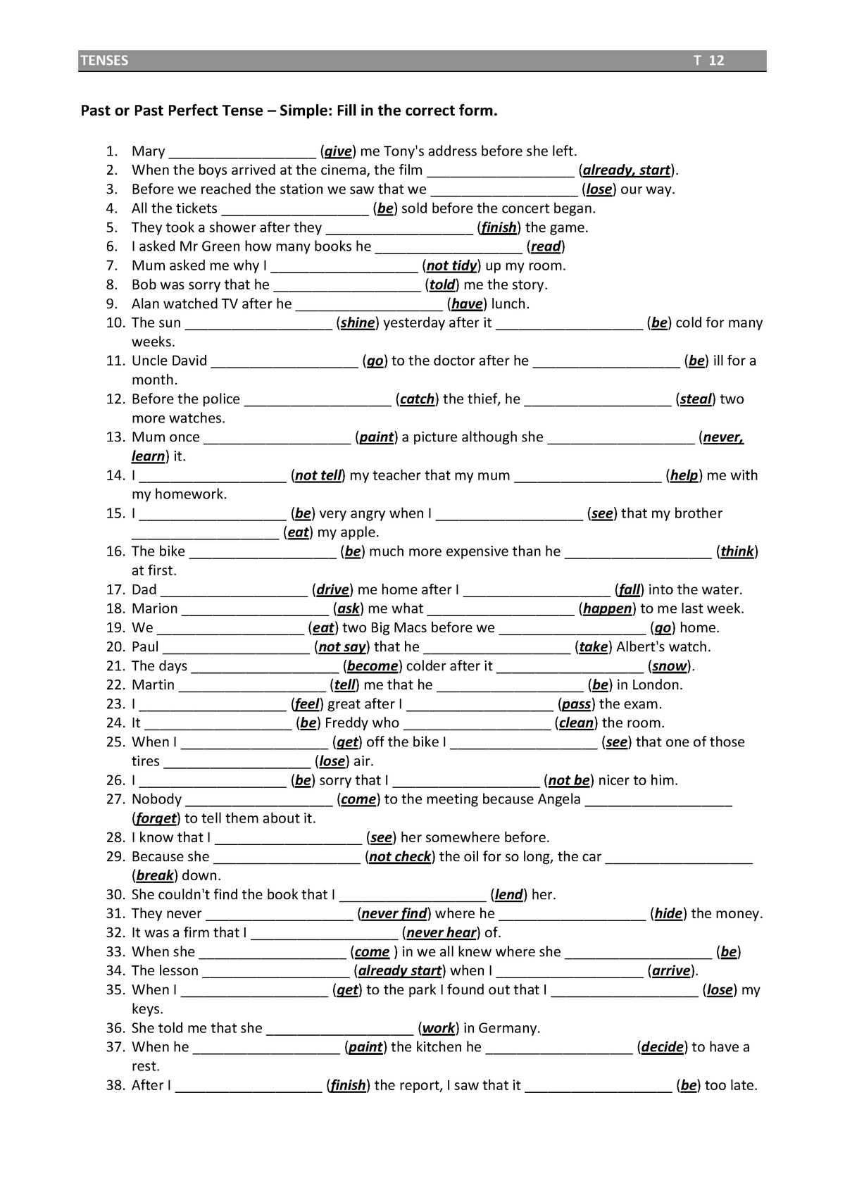 past-or-past-perfect-tense-simple-fill-in-the-correct-form-mary