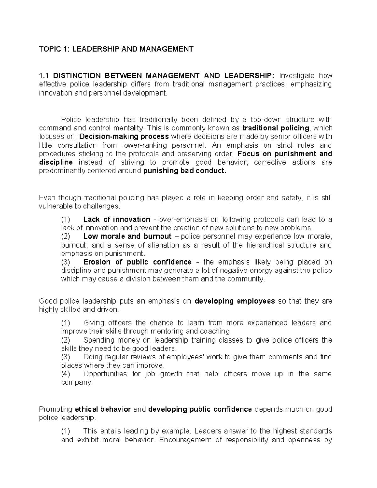 Leadership and Management - TOPIC 1: LEADERSHIP AND MANAGEMENT 1 ...